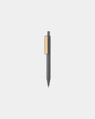 Pen gerecycled ABS GRS bamboe clip om te personaliseren - Grijs