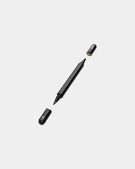 Dubbele pen gerecycled aluminium RCS om te personaliseren - Zwart