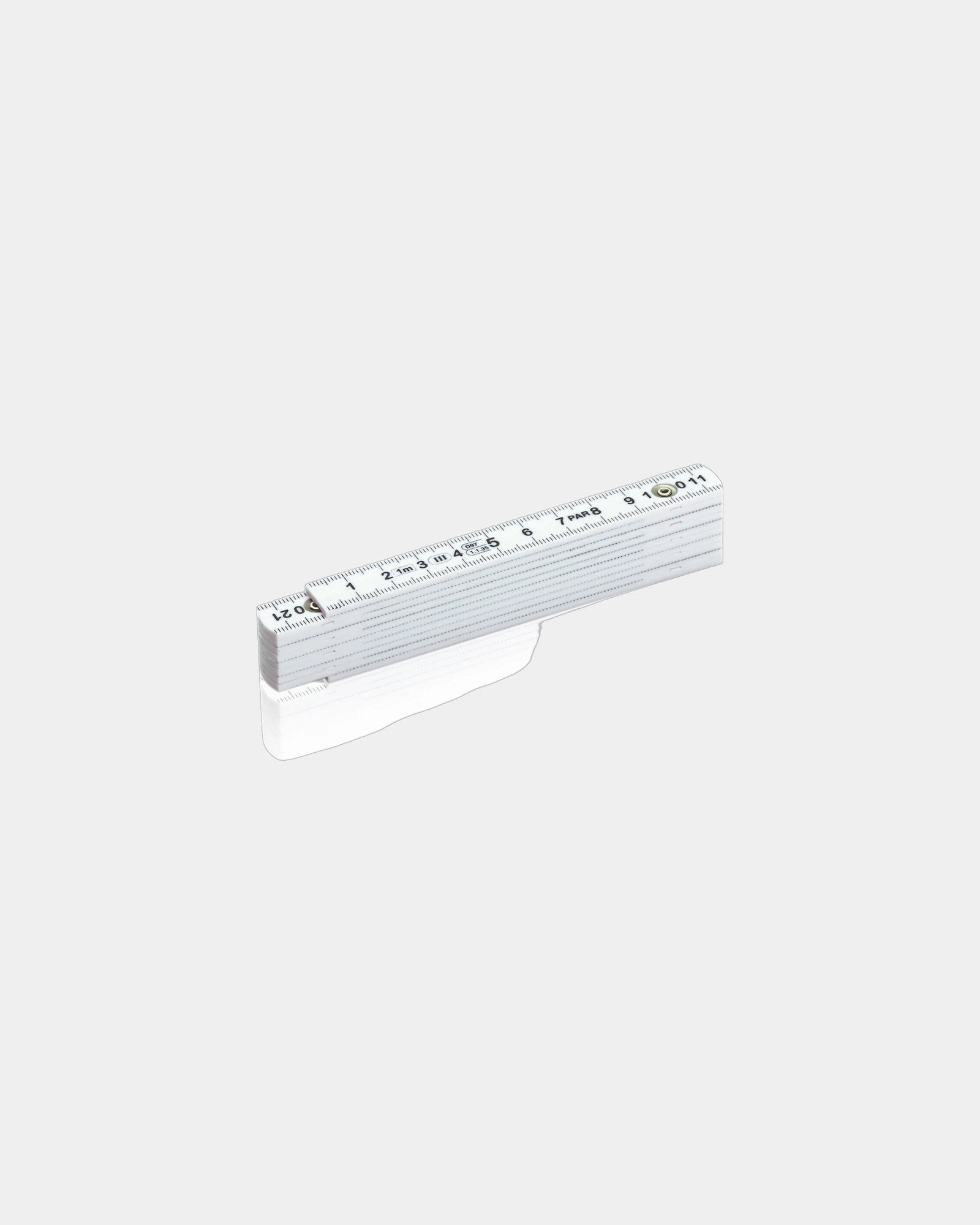 Vouwmeter glasvezel 1m wit 10 lamellen om te personaliseren - Wit
