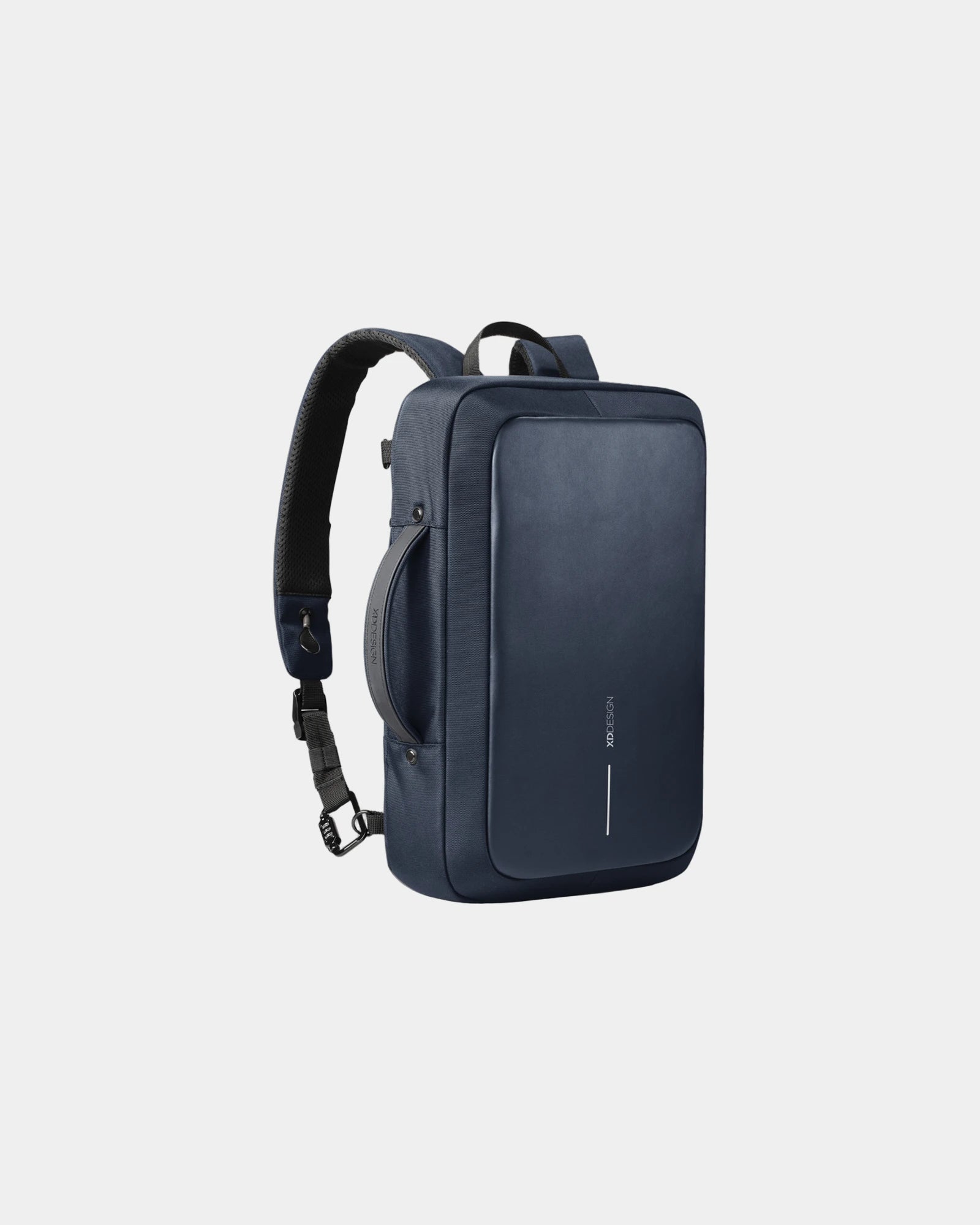 Rugzak antidiefstal gerecycled Bobby om te personaliseren - Marineblauw