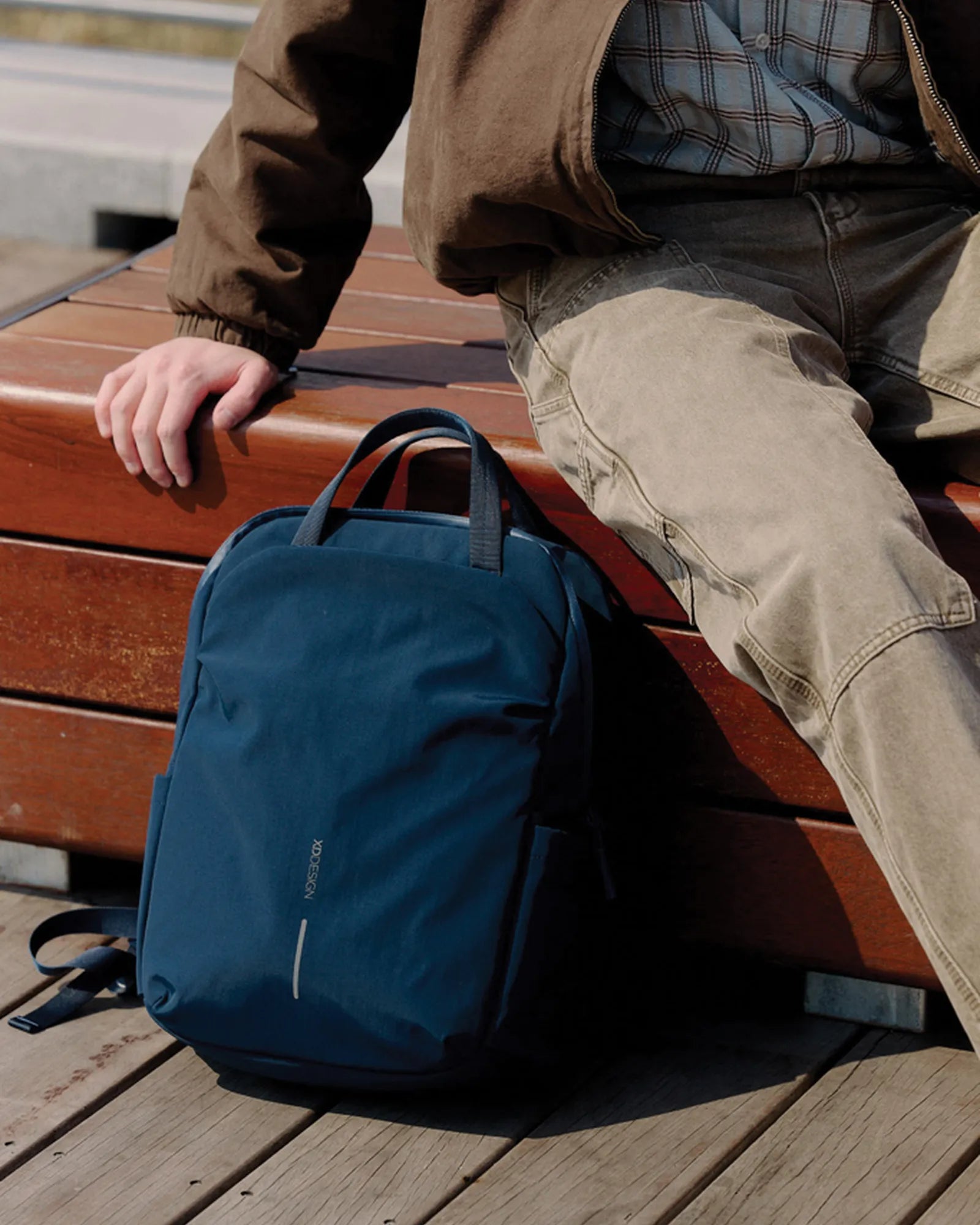Rugzak antidiefstal gerecycled nylon om te personaliseren - 40