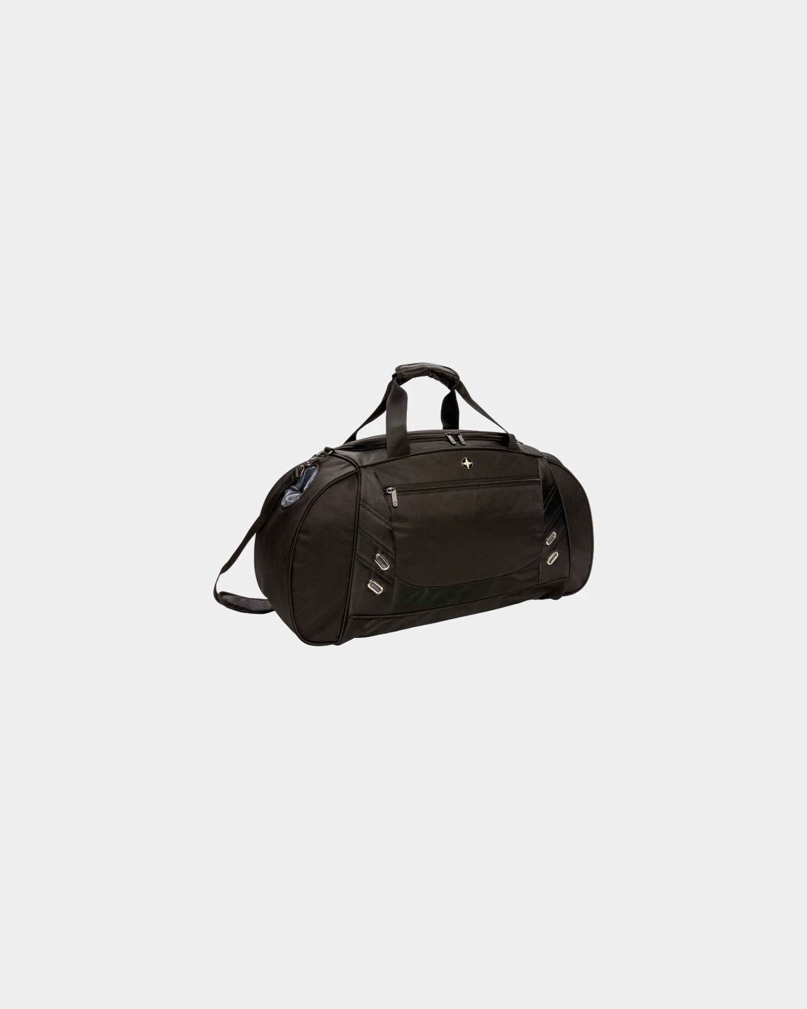 Sporttas polyester 40L met schoenvak om te personaliseren - Zwart