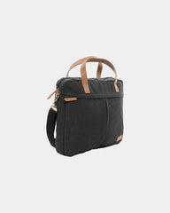 Laptoptas gerecycled canvas 16oz AWARE™ om te personaliseren - Zwart