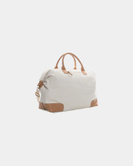 Weekendtas gerecycled canvas 40L om te personaliseren - Gebroken wit