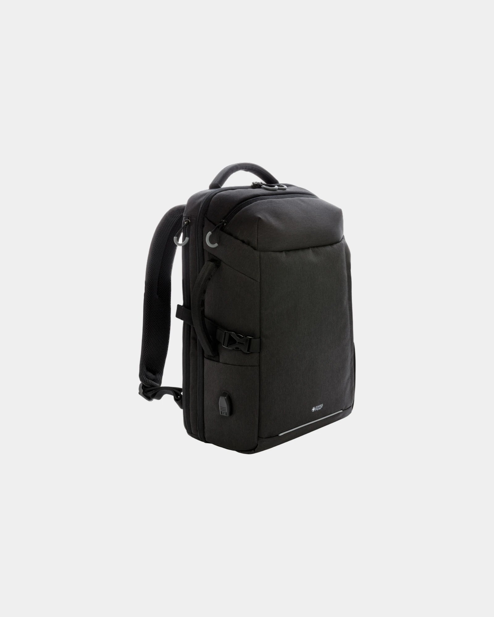Gerecyclede rugzak RPET 22L USB-poort om te personaliseren - Zwart