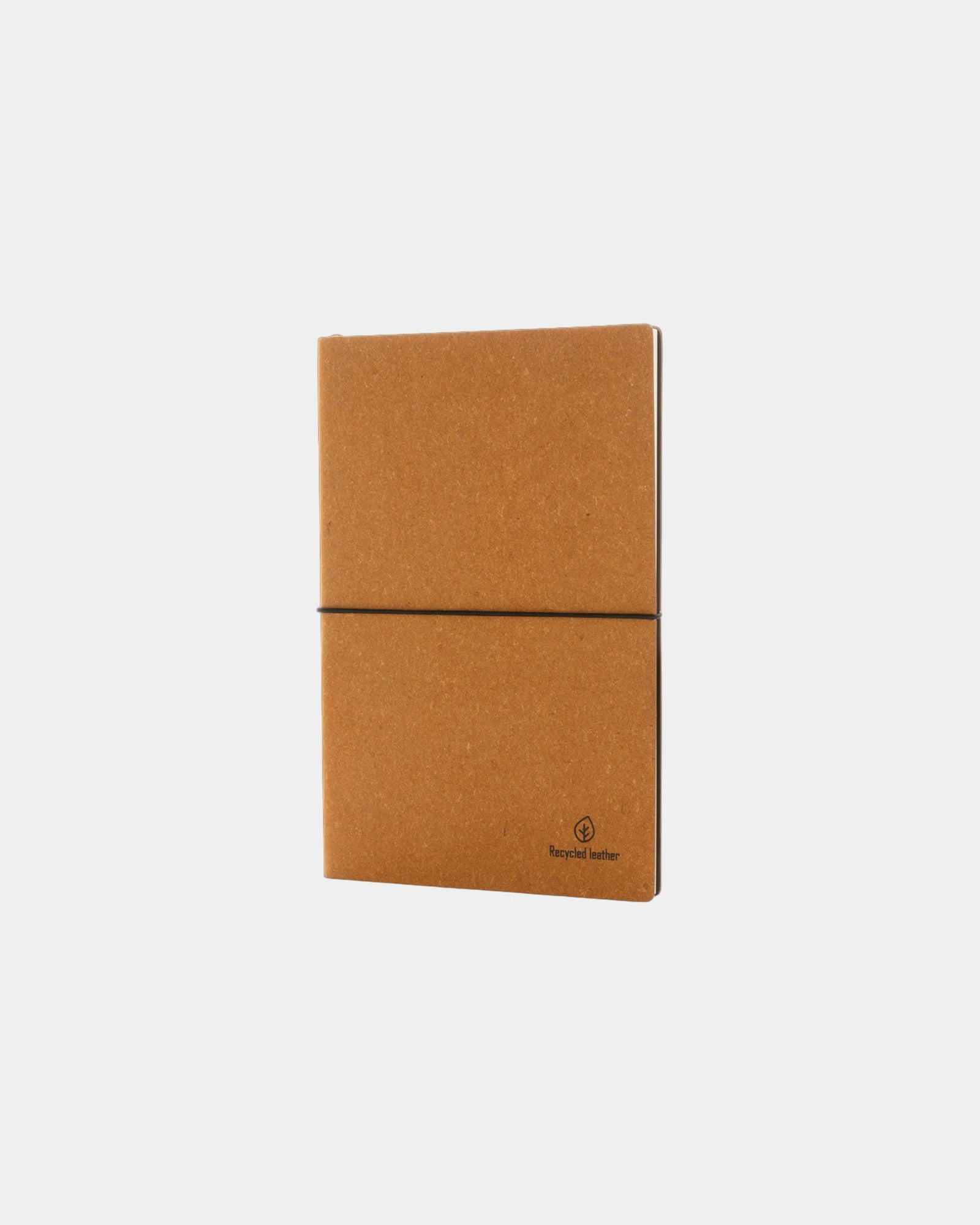 Notitieboek A5 gerecycled leer GRS om te personaliseren - Bruin