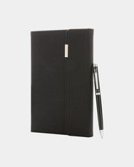 Notitieboek A5 PU ritsvak om te personaliseren - Zwart