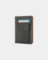 Notitieboek met telefoonhoesje PU FSC om te personaliseren - Zwart