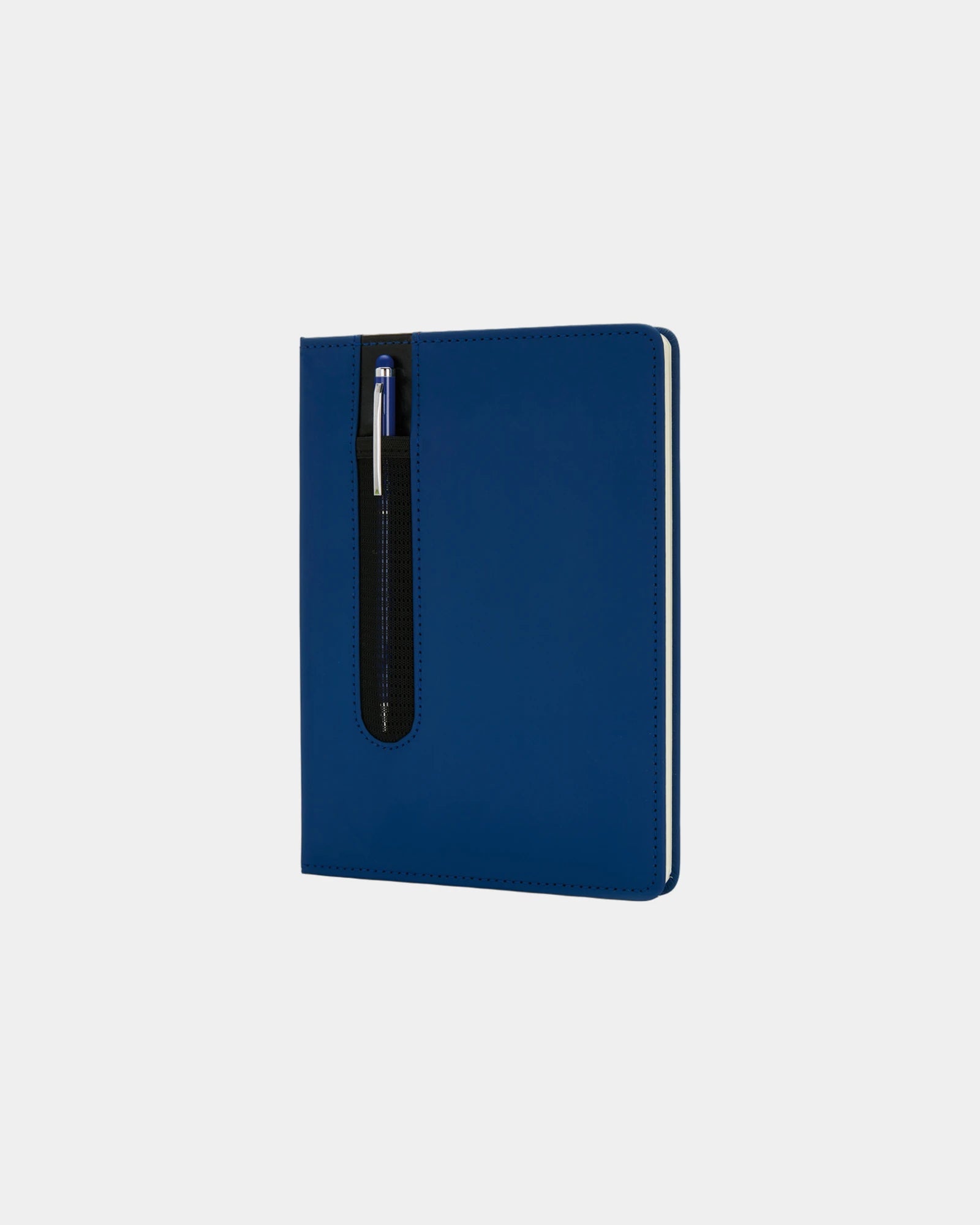 Notitieboek A5 PU met stylus om te personaliseren - Marineblauw