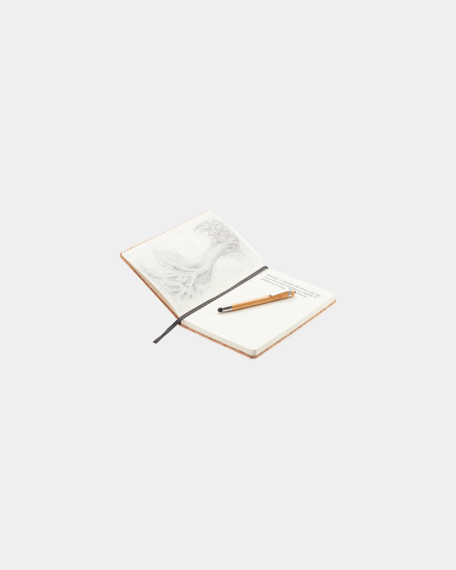 Notitieboek A5 kurk met bamboe pen om te personaliseren - 3