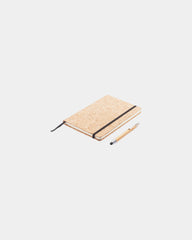 Notitieboek A5 kurk met bamboe pen om te personaliseren - 1