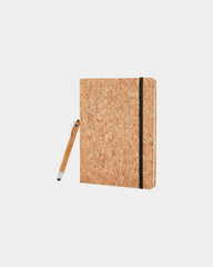 Notitieboek A5 kurk met bamboe pen om te personaliseren - Bruin