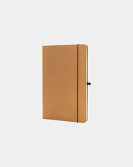 Notitieboek A5 gerecycled leer GRS om te personaliseren - Bruin
