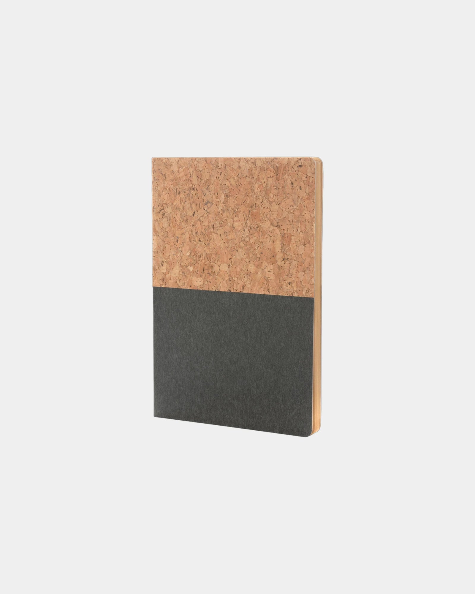 Notitieboek A5 kurk en kraft gerecycled om te personaliseren - Zwart