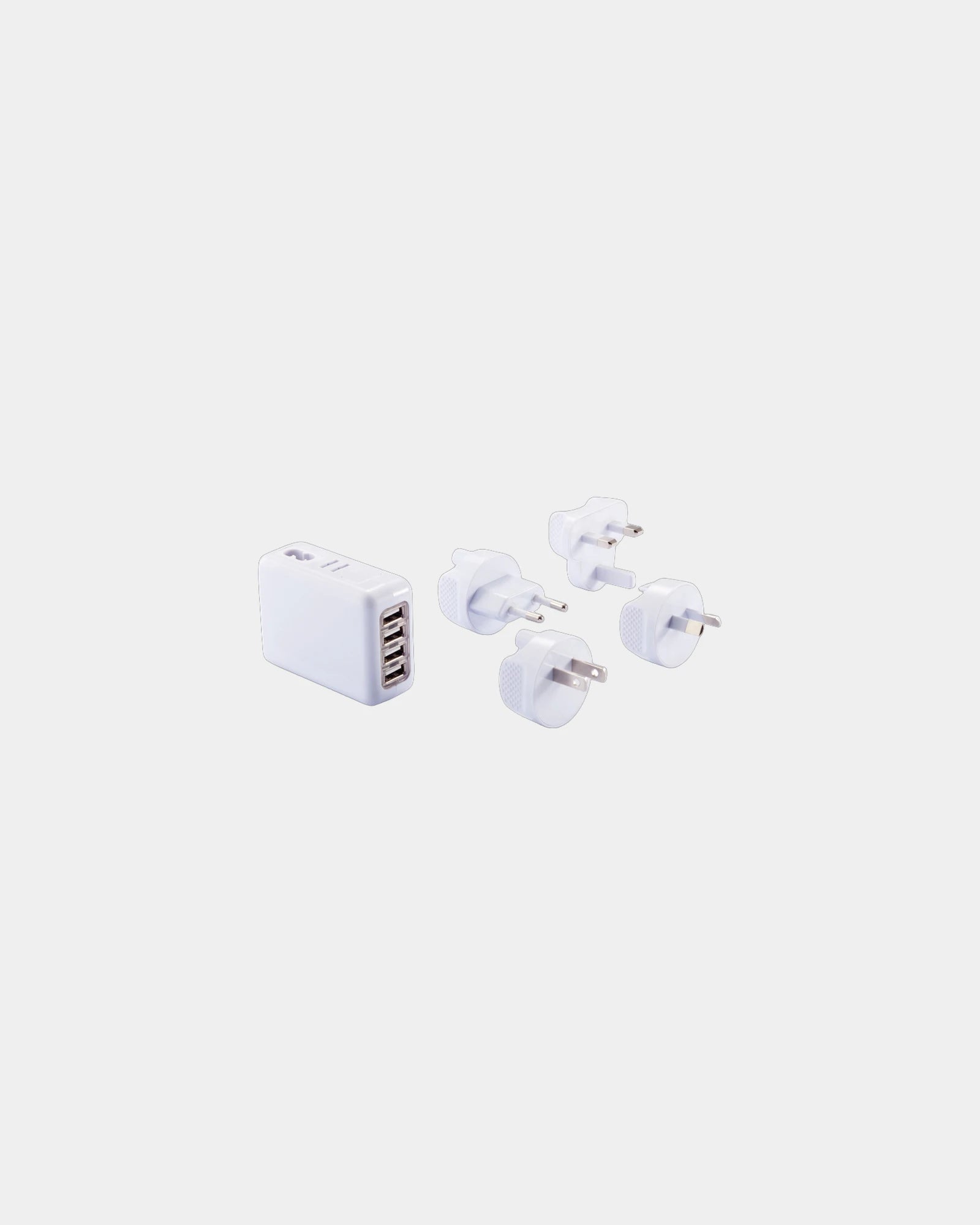 Reisadapter met 4 USB-poorten om te personaliseren - Wit