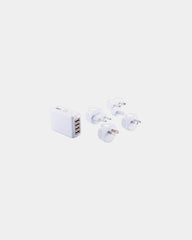 Reisadapter met 4 USB-poorten om te personaliseren - Wit