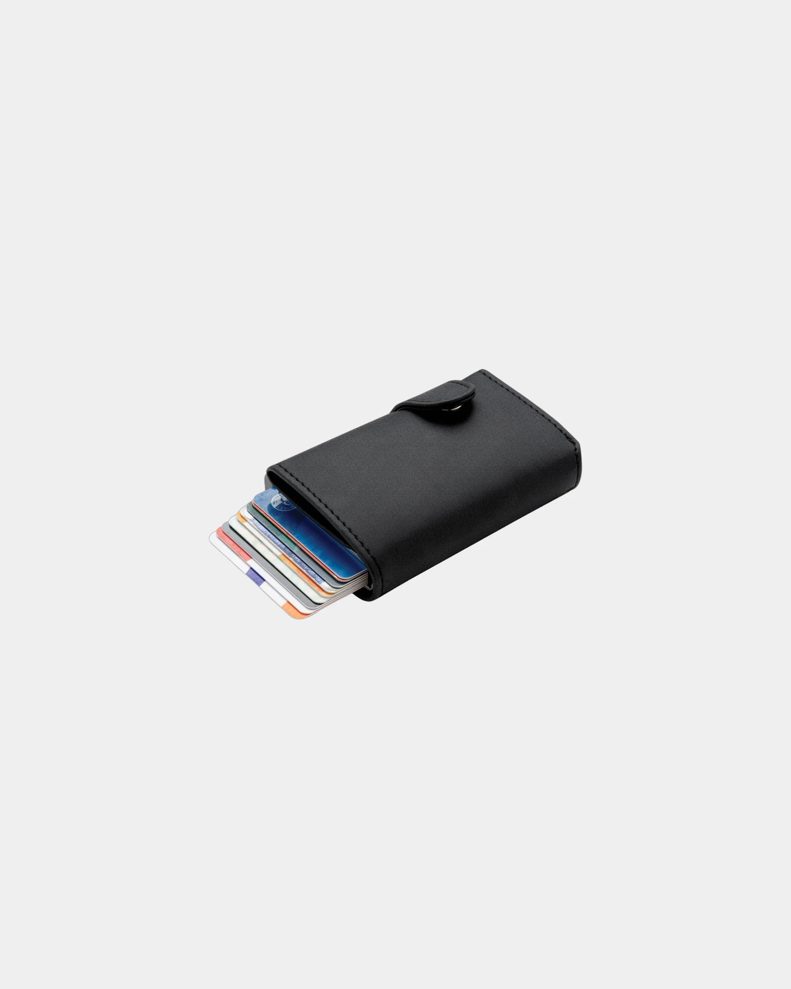 Kaarthouder anti-RFID aluminium en PU om te personaliseren - Zwart