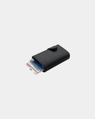 Kaarthouder anti-RFID aluminium en PU om te personaliseren - Zwart