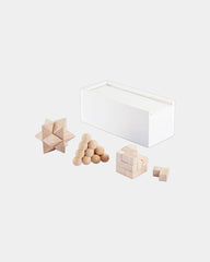 Breinpuzzel hout FSC 3-delig set om te personaliseren - Wit