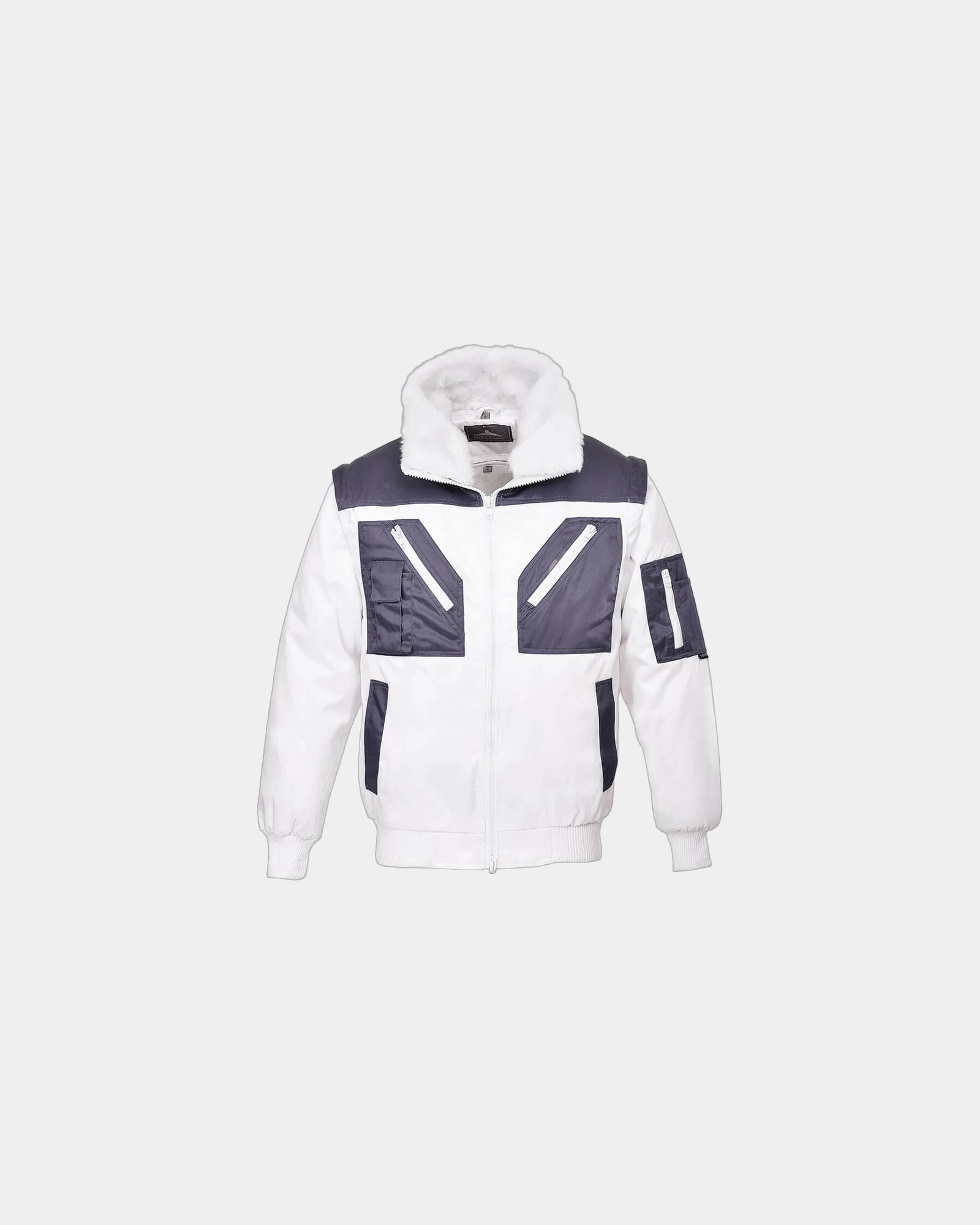 Bicolor pilotenjack waterafstotend om te personaliseren - Wit