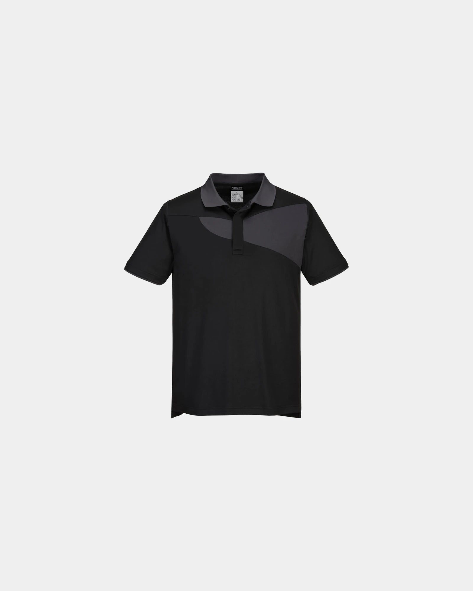 Polo polycoton contrasterend design PW2 om te personaliseren - Grijs