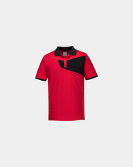 Polo polycoton contrasterend design PW2 om te personaliseren - Donkerblauw