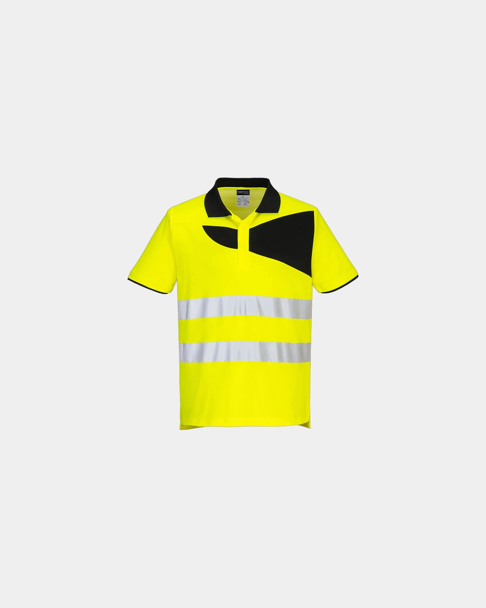 Polo hoge zichtbaarheid katoen ademend om te personaliseren - Geel-Zwart