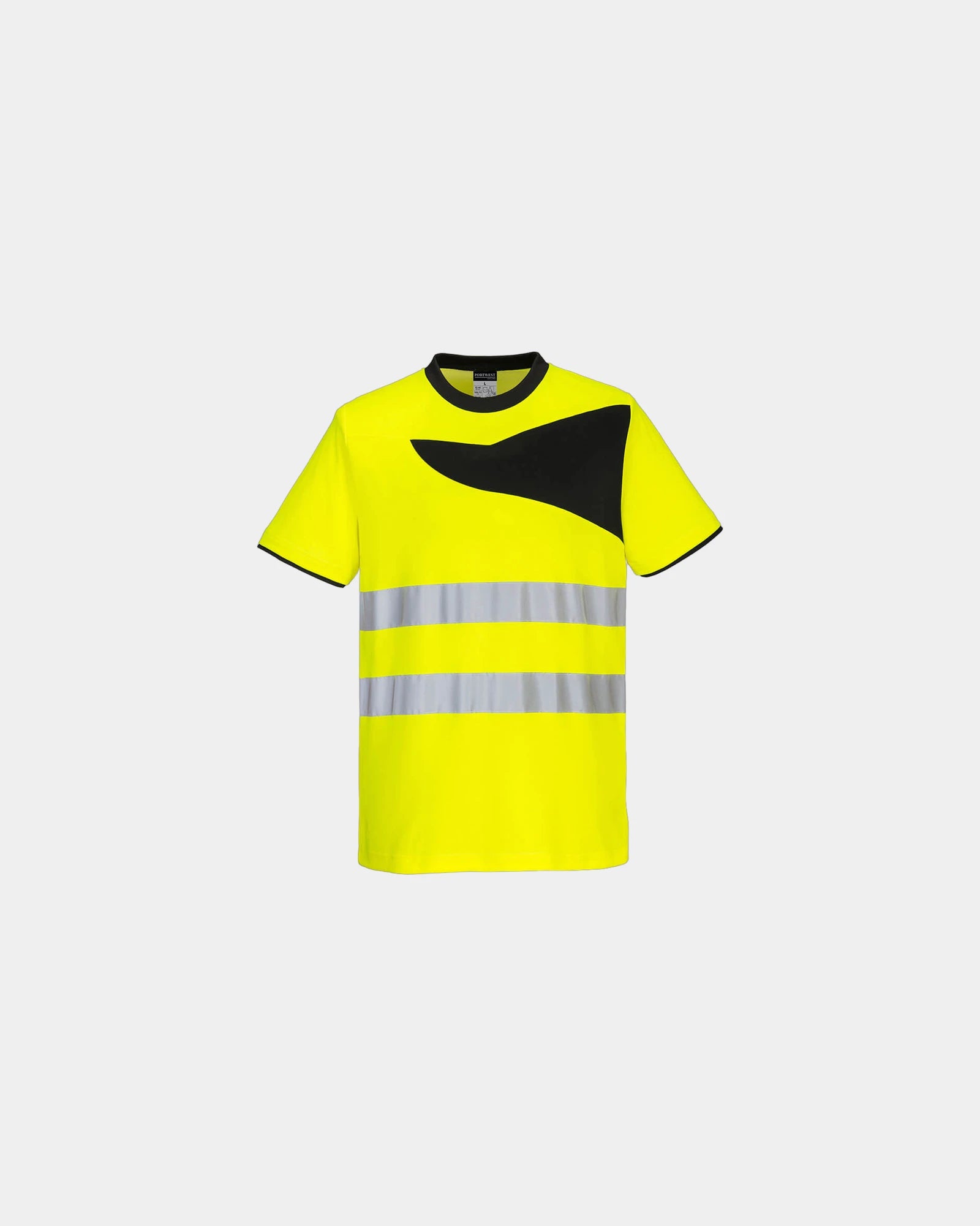 T-shirt hoge zichtbaarheid om te personaliseren - Geel-Zwart