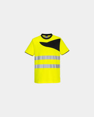 T-shirt hoge zichtbaarheid om te personaliseren - Geel-Zwart
