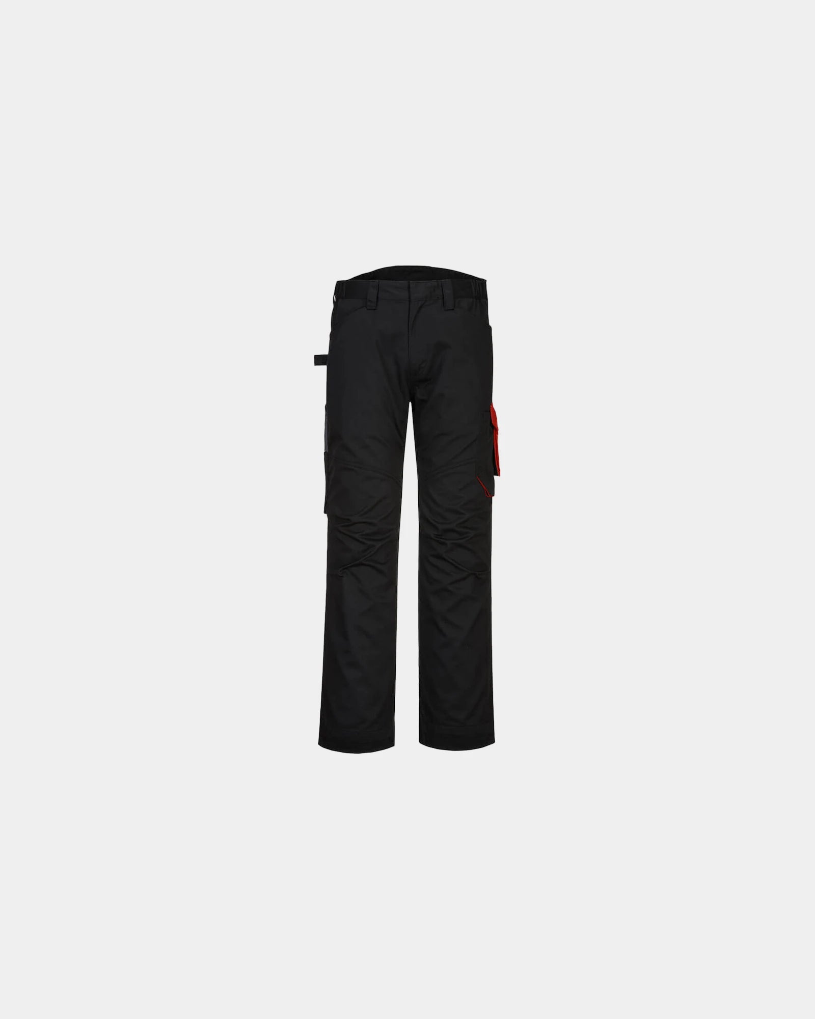 Werkbroek polycoton 245 g/m² zakken om te personaliseren - Zwart-Rood