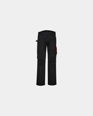 Werkbroek polycoton 245 g/m² zakken om te personaliseren - Zwart-Rood