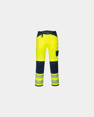 Werkbroek hi-vis polyester/katoen 300g om te personaliseren - Geel-Marineblauw