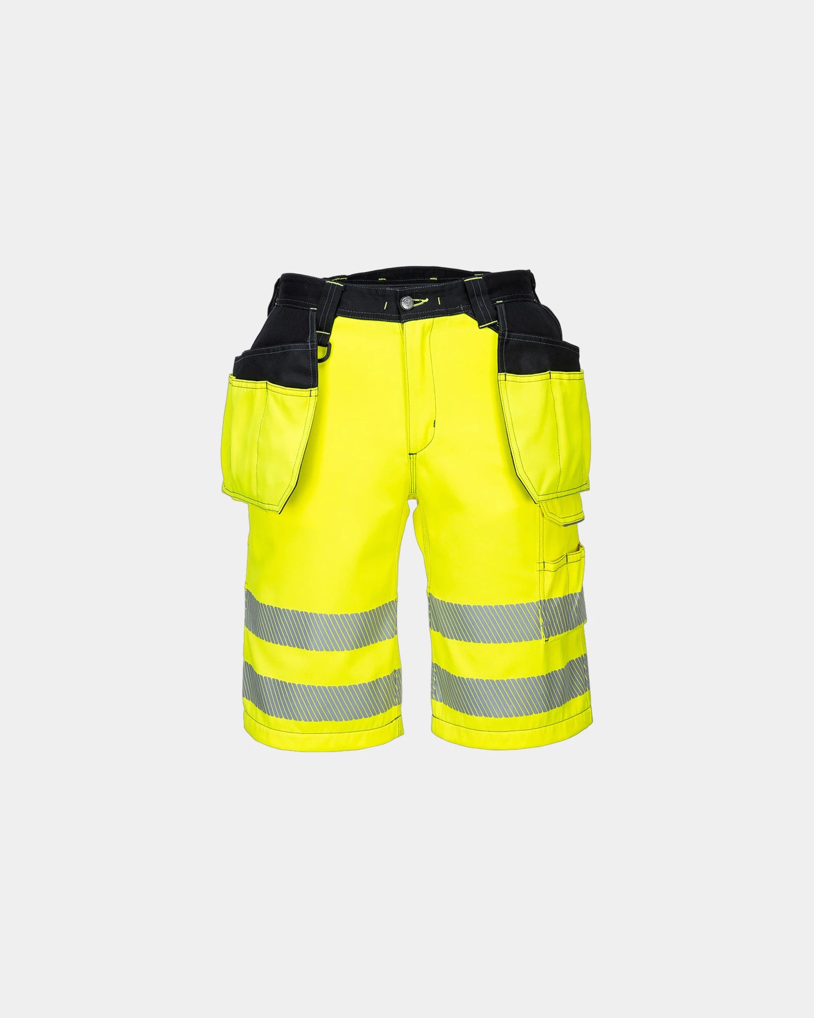 Bermuda Hi-Vis reflecterend versterkt om te personaliseren - Geel-Zwart