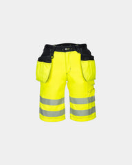 Bermuda Hi-Vis reflecterend versterkt om te personaliseren - Geel-Zwart