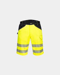 Bermuda Hi-Vis reflecterend versterkt om te personaliseren - Geel-Zwart