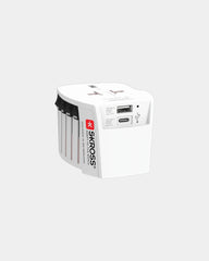Wereldstekker Skross MUV met USB om te personaliseren - Wit