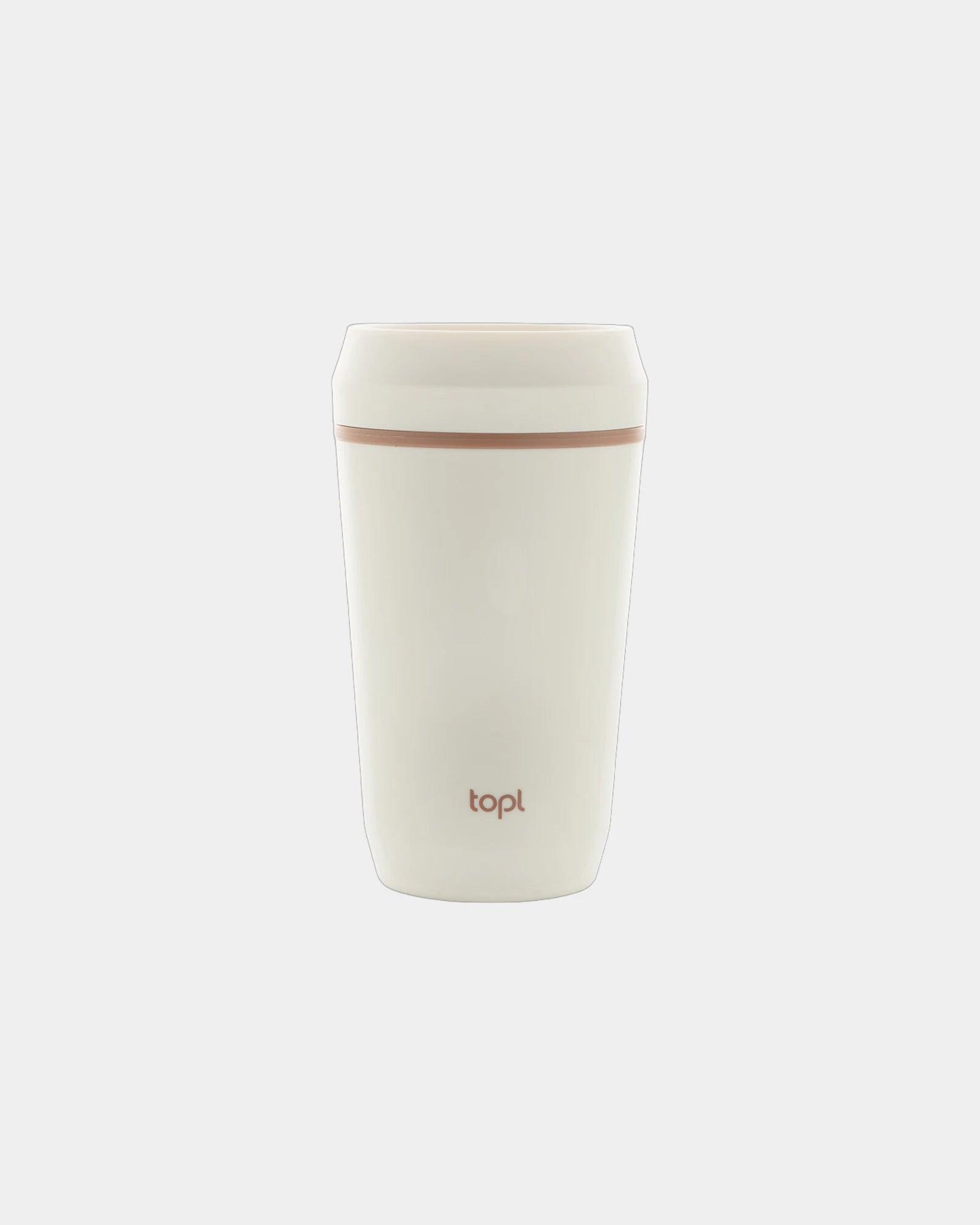 Mug gerecycled plastic 360° deksel om te personaliseren - Wit