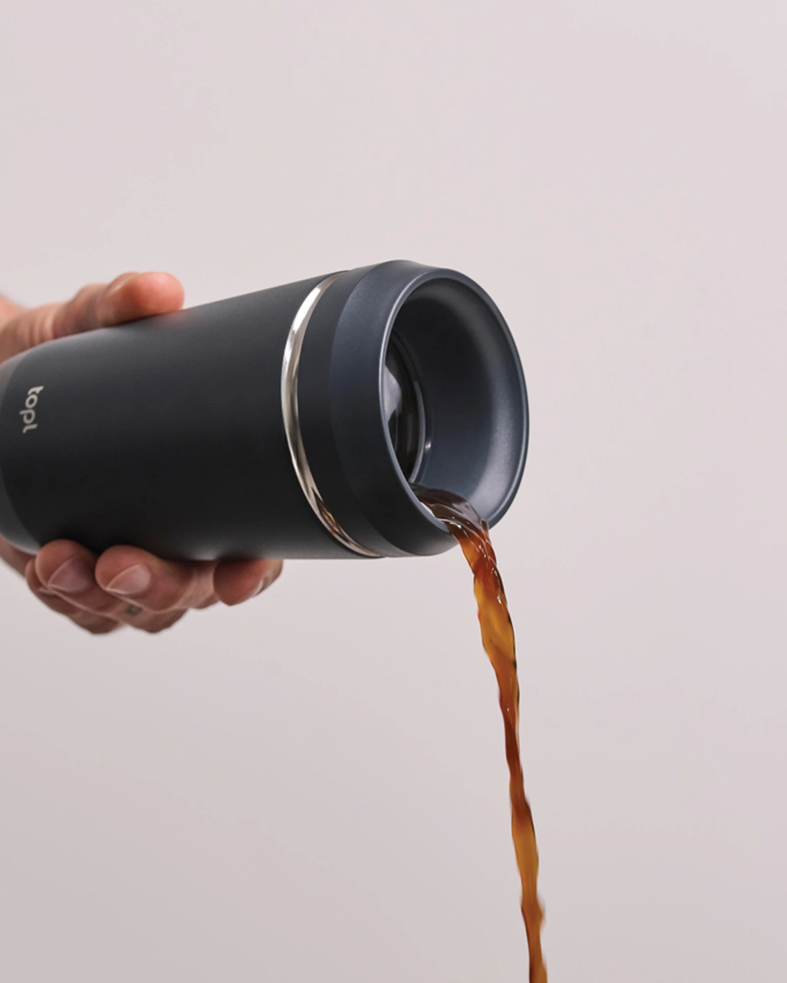 Mug gerecycled staal 354ml met deksel om te personaliseren - 5