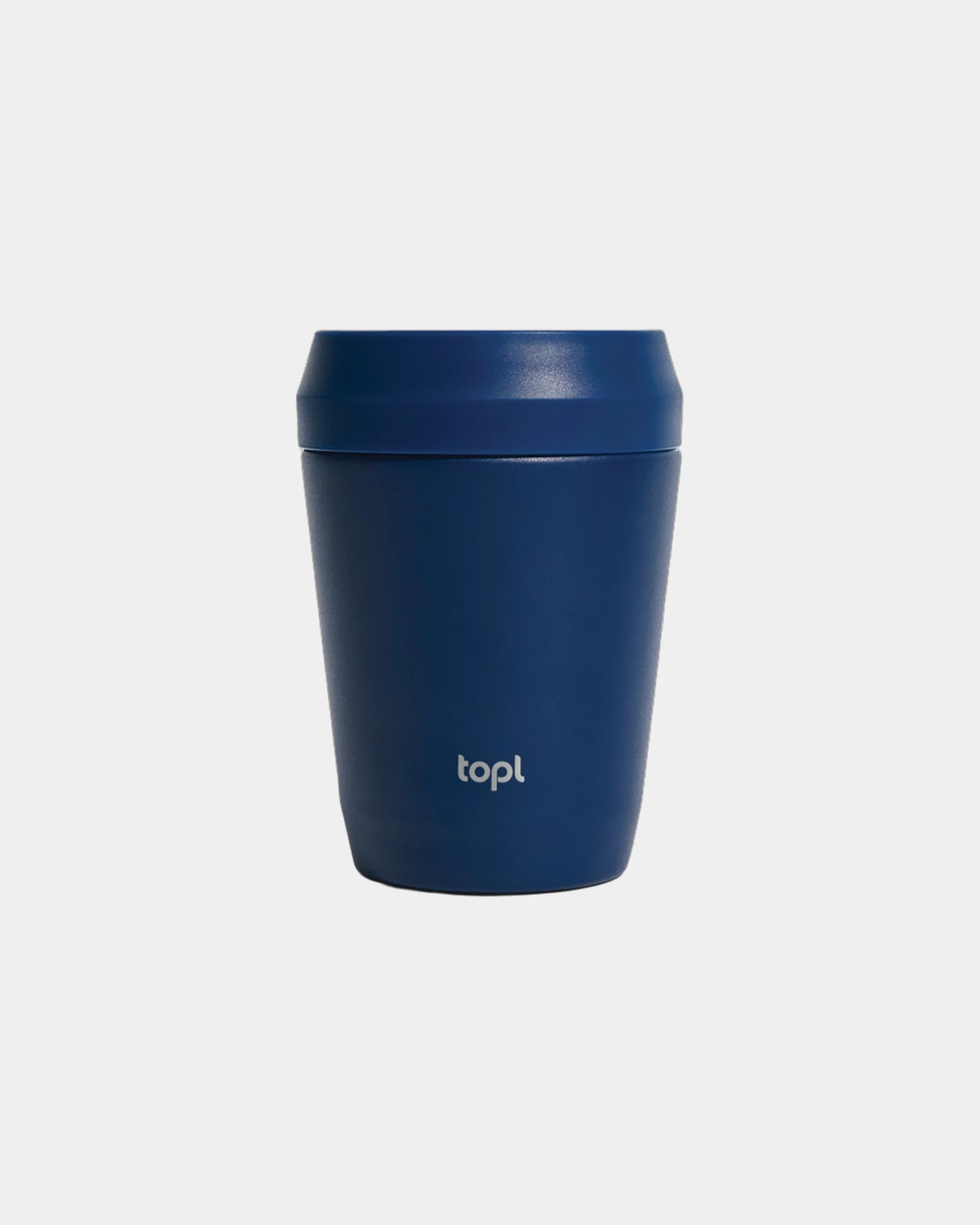 Mug gerecycled staal 235ml deksel 360° om te personaliseren - Marineblauw