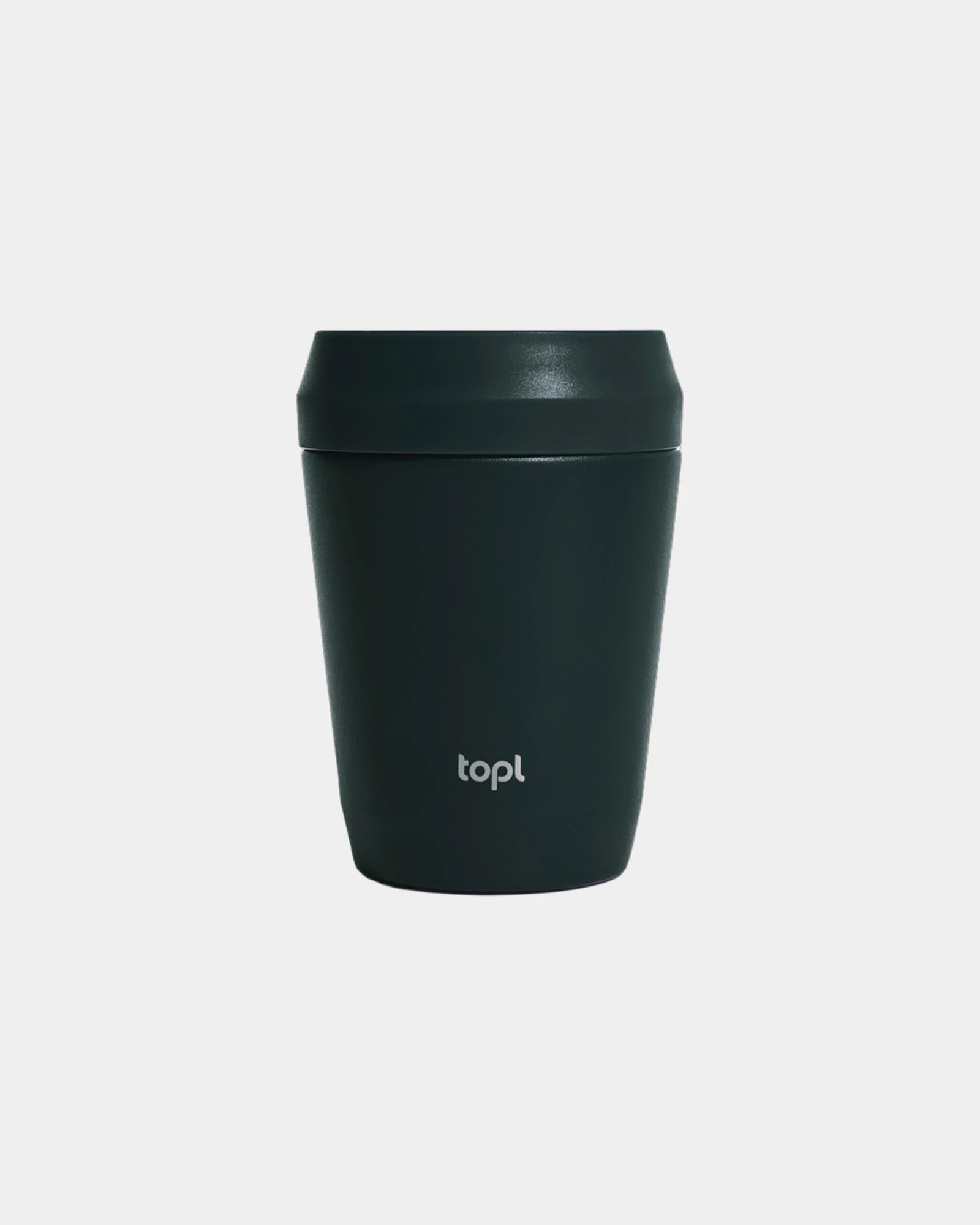 Mug gerecycled staal 235ml deksel 360° om te personaliseren - Grijs