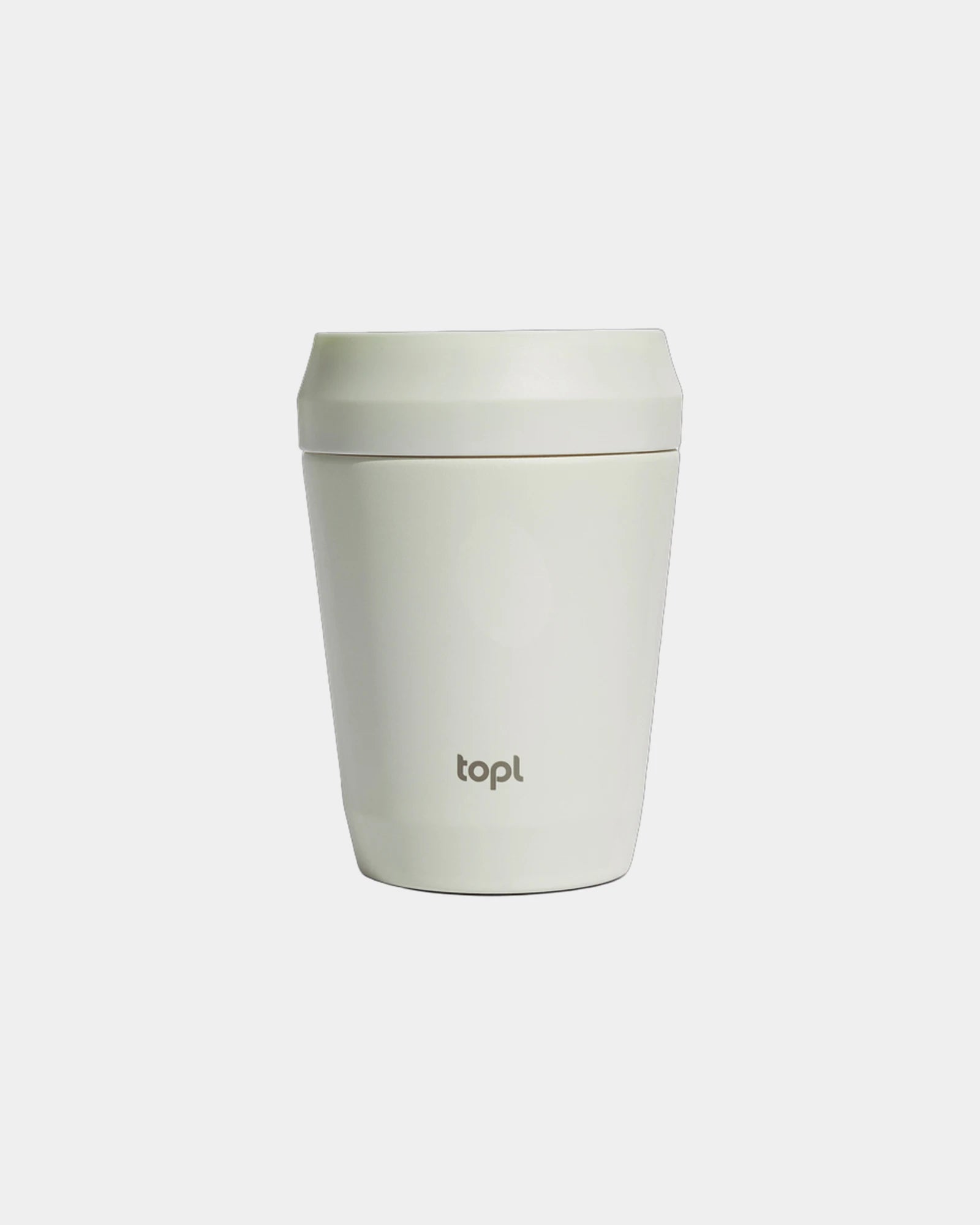 Mug gerecycled staal 235ml deksel 360° om te personaliseren - Wit