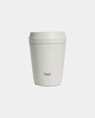 Mug gerecycled staal 235ml deksel 360° om te personaliseren - Wit
