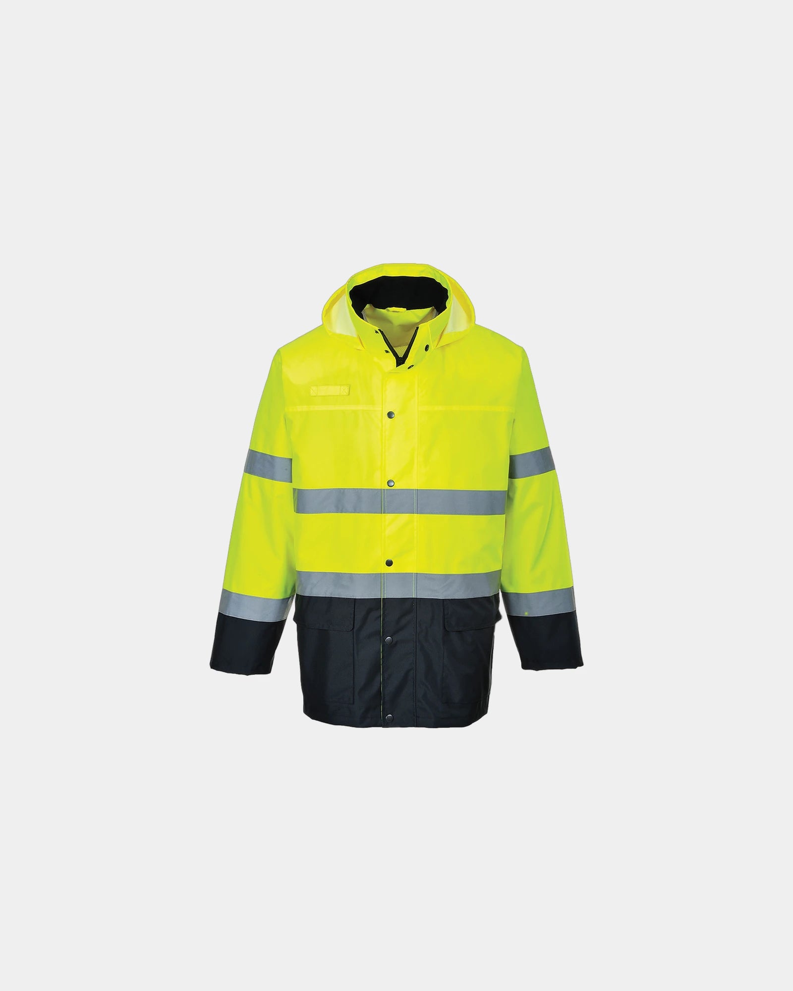 Regenjas hi-vis tweekleurig ISO 20471 om te personaliseren - Geel-Marineblauw