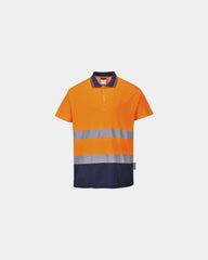 Polo tweekleurig katoen polyester om te personaliseren - Oranje