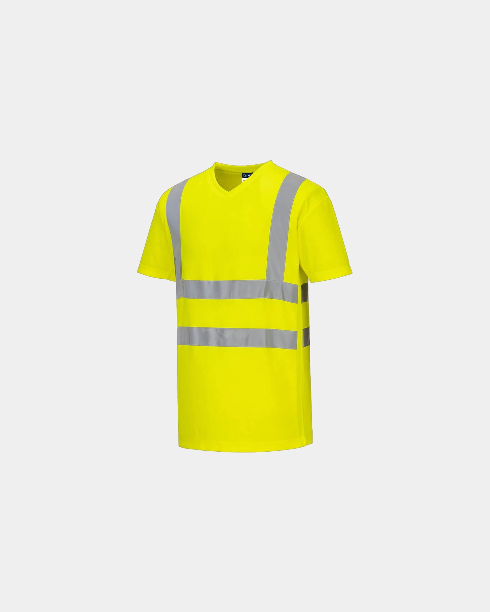 T-shirt V-hals ademende mesh zijpanelen om te personaliseren - Geel