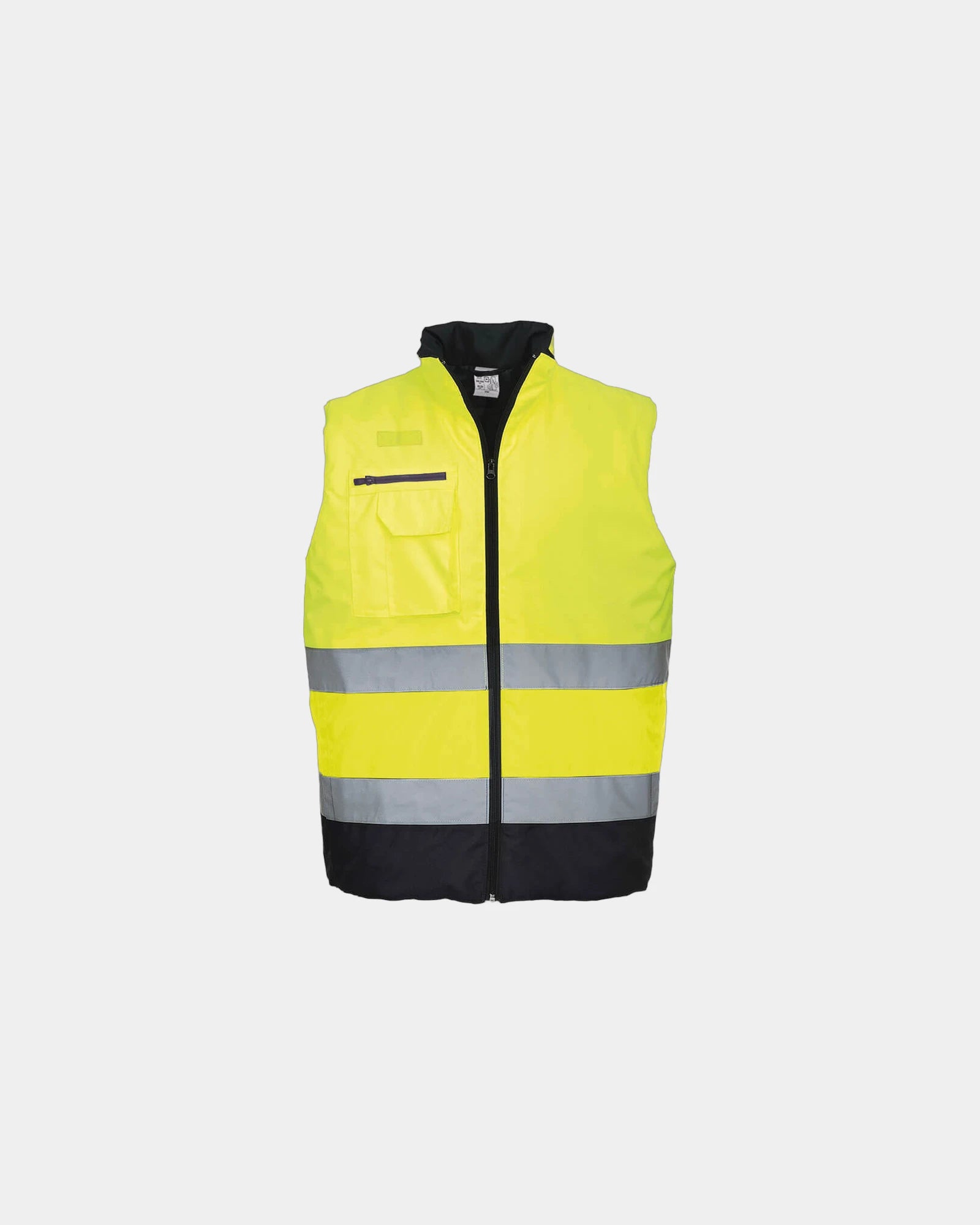 Bodywarmer HV bicolor om te personaliseren - Geel-Marineblauw