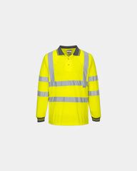 Polo HV lange mouwen piqué 175 g/m² om te personaliseren - Geel