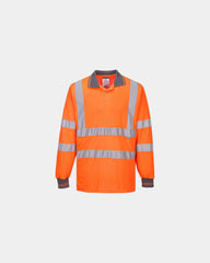 Polo HV lange mouwen piqué 175 g/m² om te personaliseren - Oranje