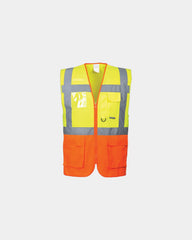 Executive veiligheidsvest polyester om te personaliseren - Geel-Marineblauw