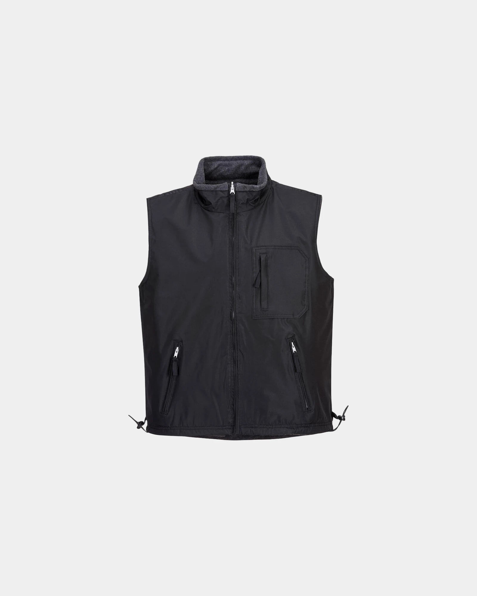 Bodywarmer omkeerbaar ripstop fleece om te personaliseren - Zwart-Hemelsblauw